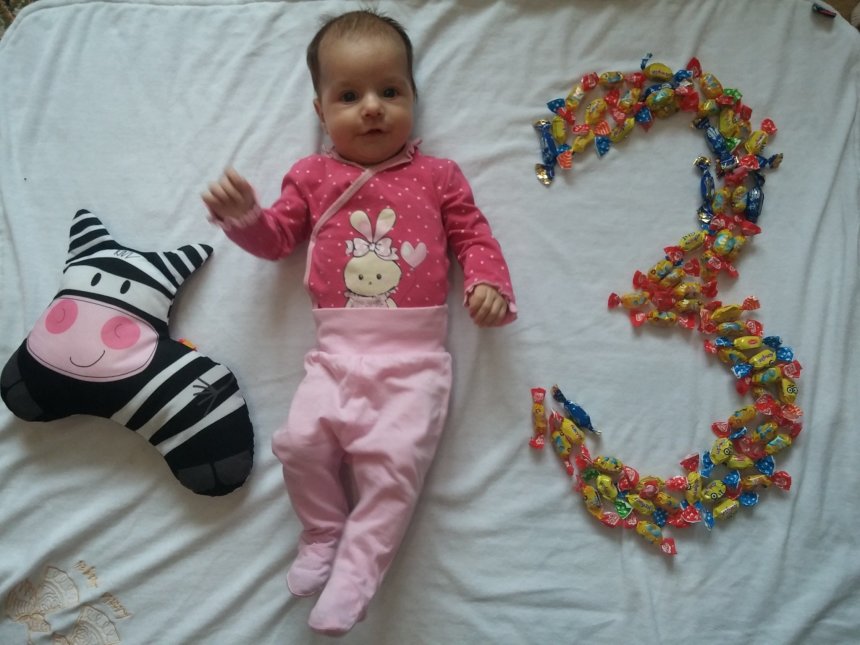 4 месяца ребенку фото с цифрой