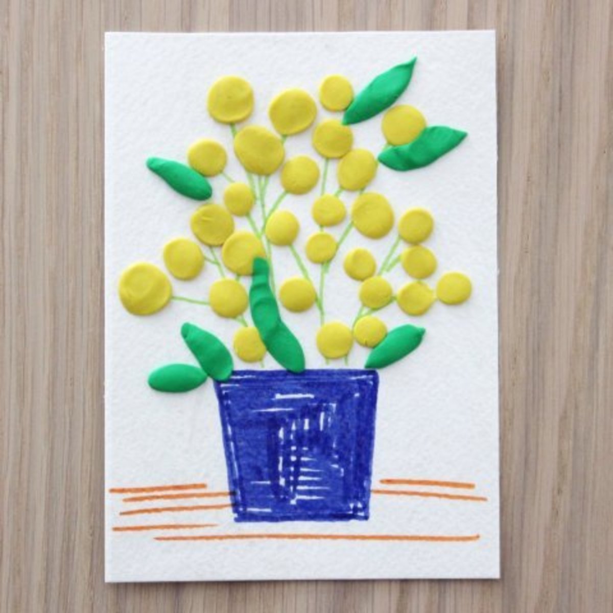 置物 mimosa Plasticine applique 