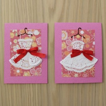 Craft cute cards with dresses with your kid