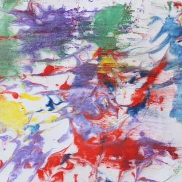 Paint with your little one, using shaving cream!