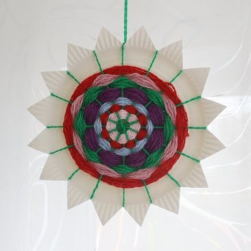 Make your own Mandala with Plates and Thread 