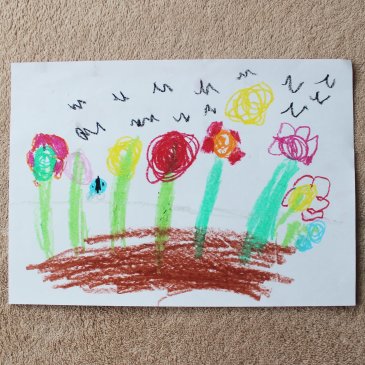 Научите ребенка рисовать цветочки