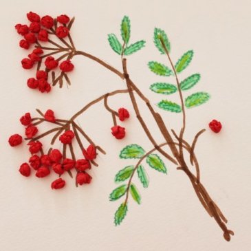 "The Rowan" applique made out of corrugated paper 
