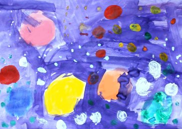 Paint  outer space with your kid