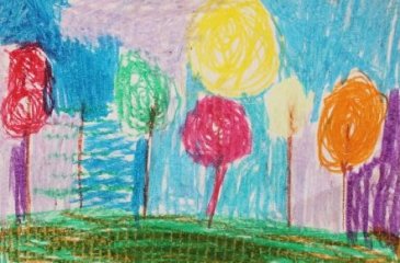 Draw an autumn forest with your kid 