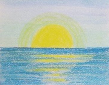 Нарисуйте море с помощью пастели
