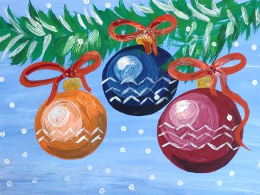 Нарисуйте новогодние шары
