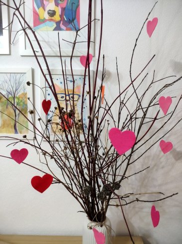 Веточки с сердечками