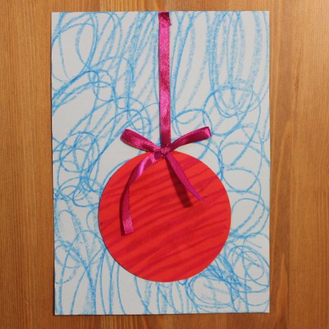 Картинка к занятию Сделайте новогоднюю открытку «Красный шар» в Wachanga