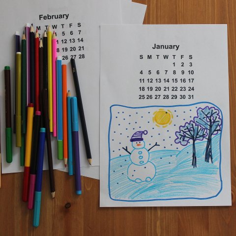 Картинка к занятию Сделайте вместе с ребенком календарь в Wachanga