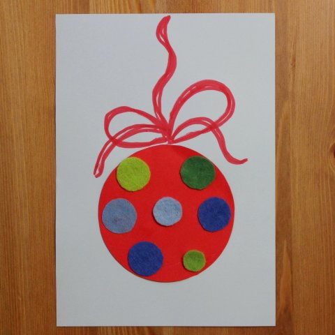 Картинка к занятию Сделайте новогоднюю открытку «Ёлочный шар» в Wachanga