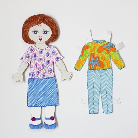 Картинка к занятию Сделайте для дочки бумажную куклу! в Wachanga