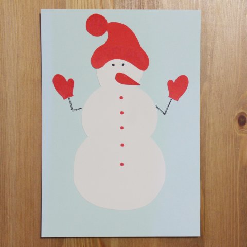 Картинка к занятию Новогодняя открытка «Снеговик» в Wachanga