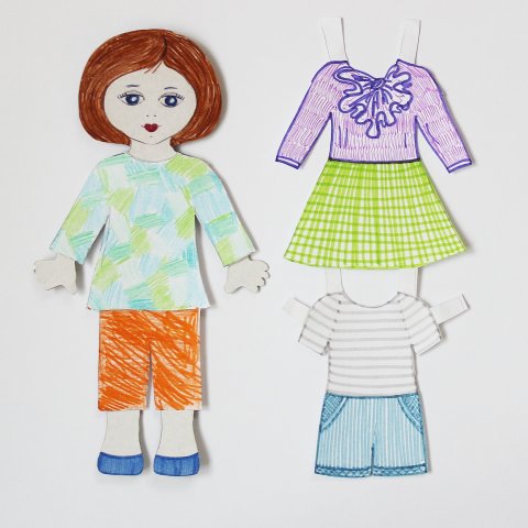 Картинка к занятию Сделайте для дочки бумажную куклу! в Wachanga