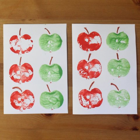 как сделать отпечатки яблок