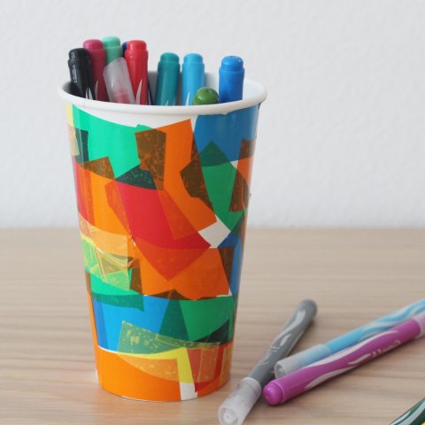 как сделать вместе с ребенком подставку для карандашей из картонного стаканчика