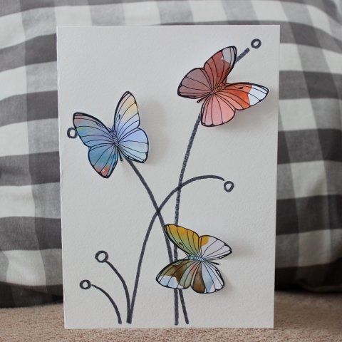 Объемные 3Д открытки своими руками - Делаем объемную открытку с бабочками