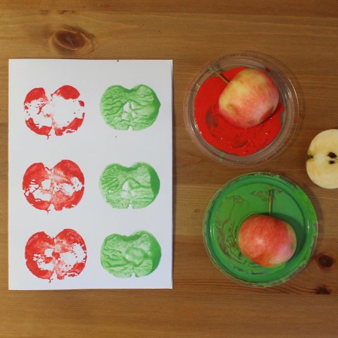 как сделать отпечатки яблок