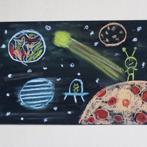 Картинка к занятию Рисуем космос в Wachanga