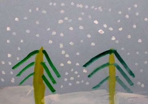 Картинка к занятию Снегопад в лесу в Wachanga