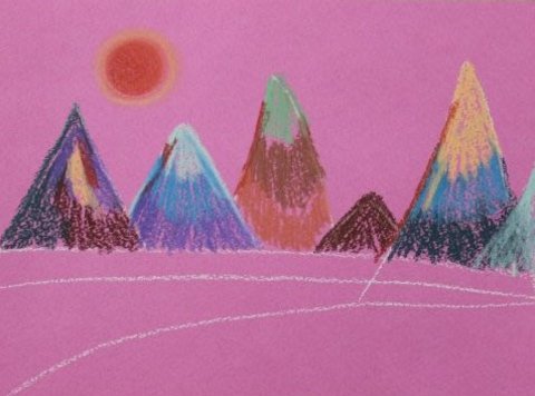 Картинка к занятию Нарисуйте горы с помощью пастели в Wachanga