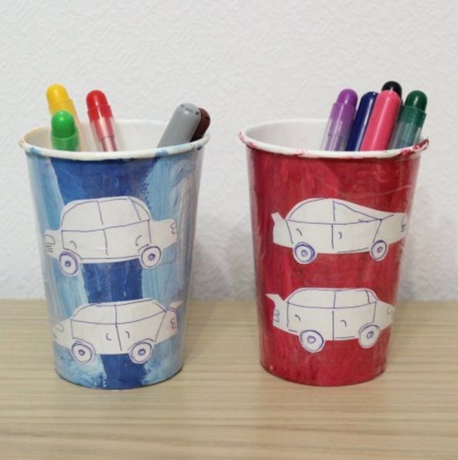 Multi-colored cups