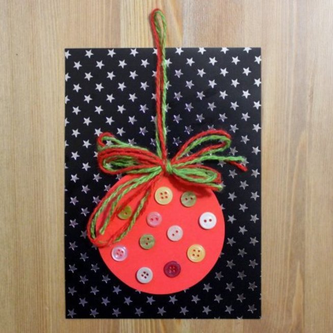 Make a Christmas Card with Buttons with your kid!