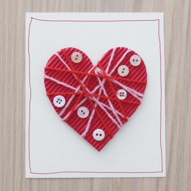 A Valentine card with buttons