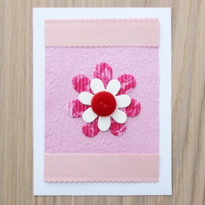 A card with a flower