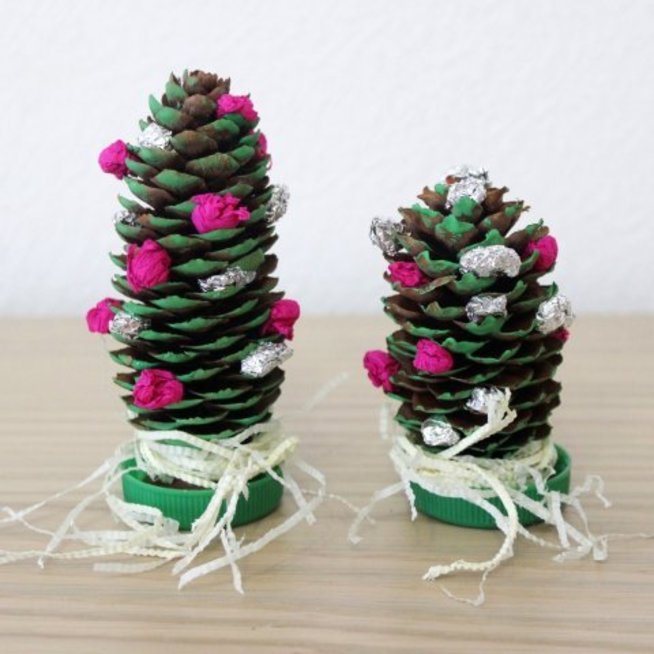 Christmas trees made out of cones