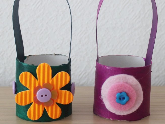 Корзиночки для пасхальных яиц с цветочками
