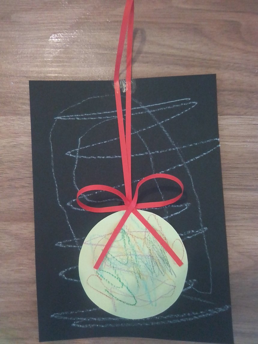 Отчёт по занятию Сделайте новогоднюю открытку «Красный шар» в Wachanga!