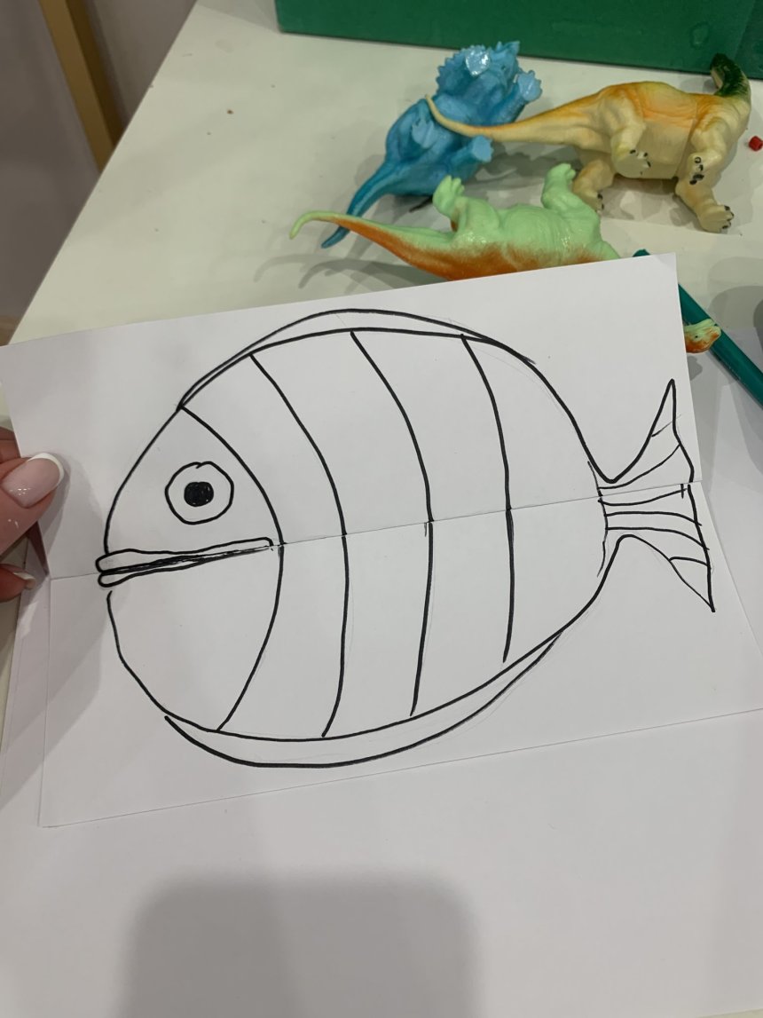 Отчёт по занятию Как сделать зубастую рыбу из бумаги в Wachanga!