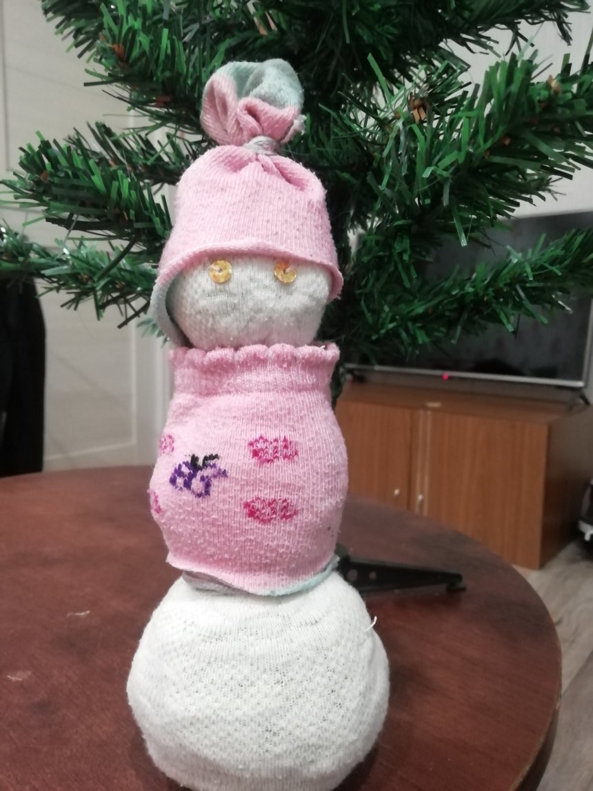 Отчёт по занятию Снеговичок из носка в Wachanga!